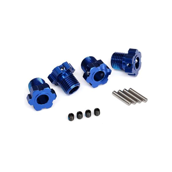 Traxxas náboj kolesa 17mm drážkovaný hliníkový modrý (4)