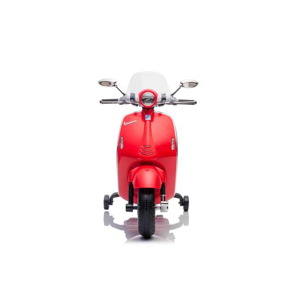 Elektrická motorka Vespa 946 i se zpětným chodem, červené, s pomocnými koly