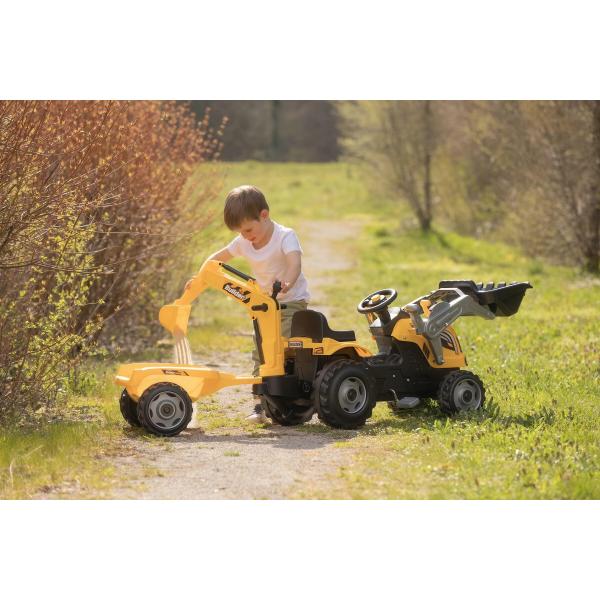 Smoby Šlapací traktor Builder Max s bagrem a vozíkem (obrázek 4)