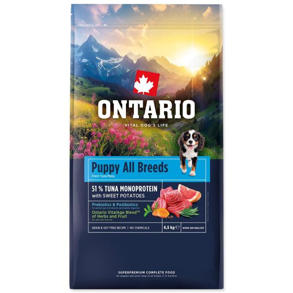 Krmivo Ontario Puppy All Breeds Monoprotein Tuna & Sweet Potatoes 6,5kg (obrázek 3)