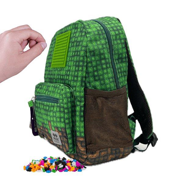 PIXIE CREW Malý batoh, zelená, Mine&Craft 50 pixelů