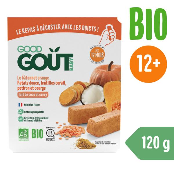 Good Gout BIO BLW Tyčinky z červené čočky a dýně (120 g)