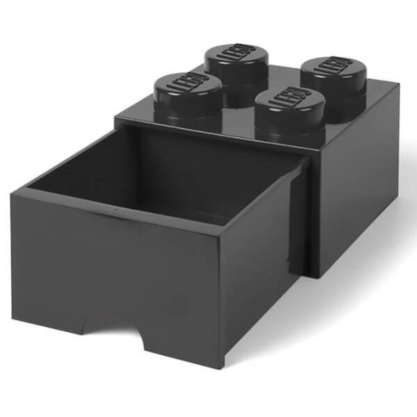 LEGO® úložný box 4 - se zásuvkou černá 250 x 250 x 180 mm (obrázek 3)
