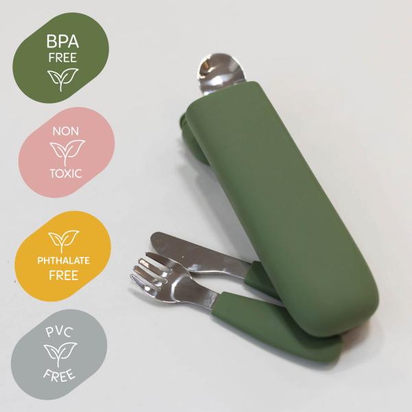 Silikonový dětský příbor, Mustard Yellow (obrázek 7)