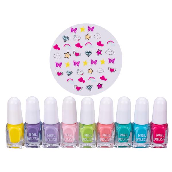 Unicorn sada laků na nehty 2,1ml 9ks a nálepek na nehty