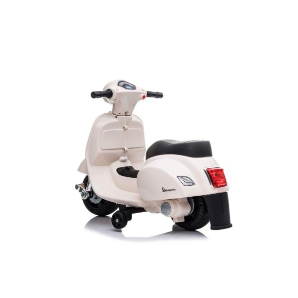 Elektrická motorka Vespa GTS, bílá, s pomocnými koly, Licencované, 6V Baterie, 30 (obrázek 3)