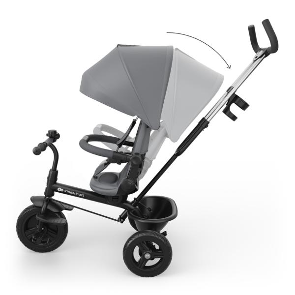 KINDERKRAFT Tříkolka Aston 2 Plus Grey, 9m+ (obrázek 5)
