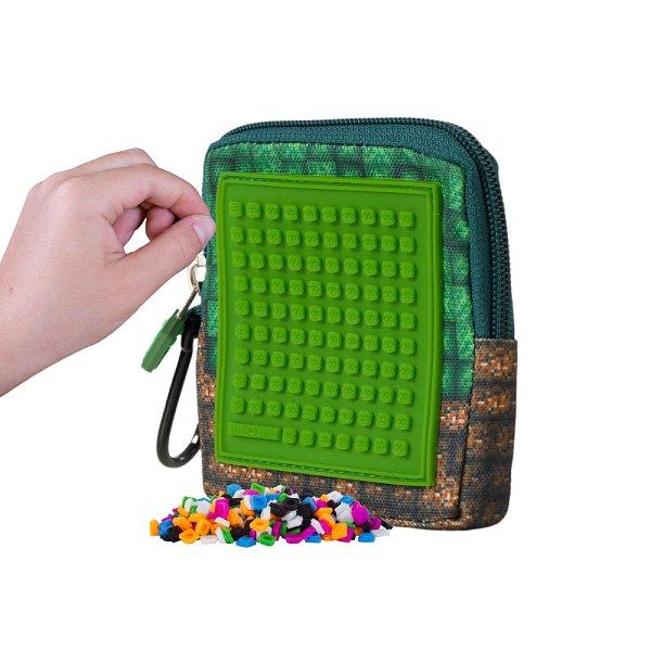 PIXIE CREW Taška čtverec, zelená, Mine&Craft 50 pixelů