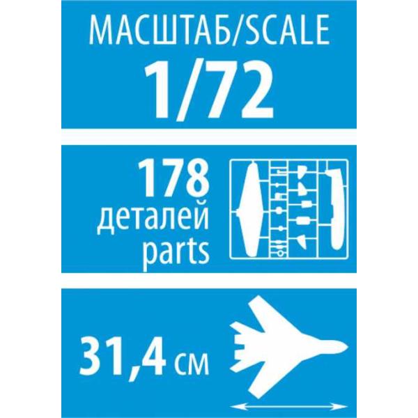 Model Kit letadlo 7294 - Sukhoi SU-27 UB "Flanker-C" (1:72) (obrázek 8)
