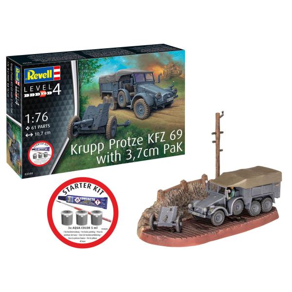 Starter Kit military 73344 – Krupp Protze KFZ 69 s 3,7cm Pak (1:76)