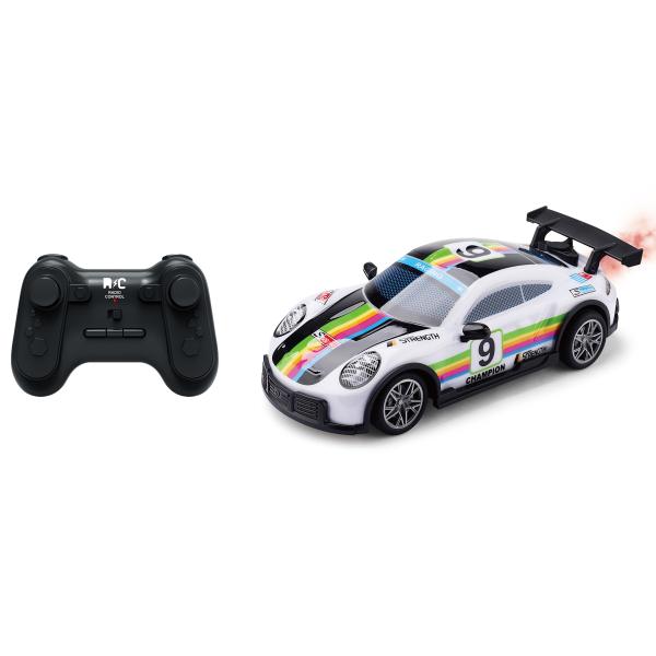 Auto 9 Champion svietiace dymiace RC na diaľkové ovládanie 19cm
