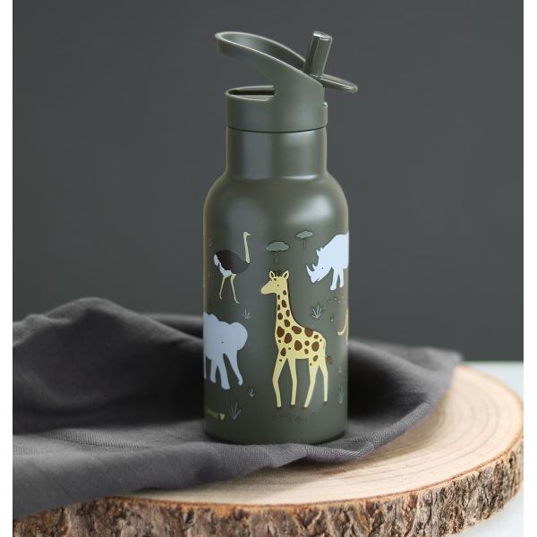 A Little Lovely Company - nerezová láhev na pití, 350 ml - zvířata ze savany (obrázek 5)