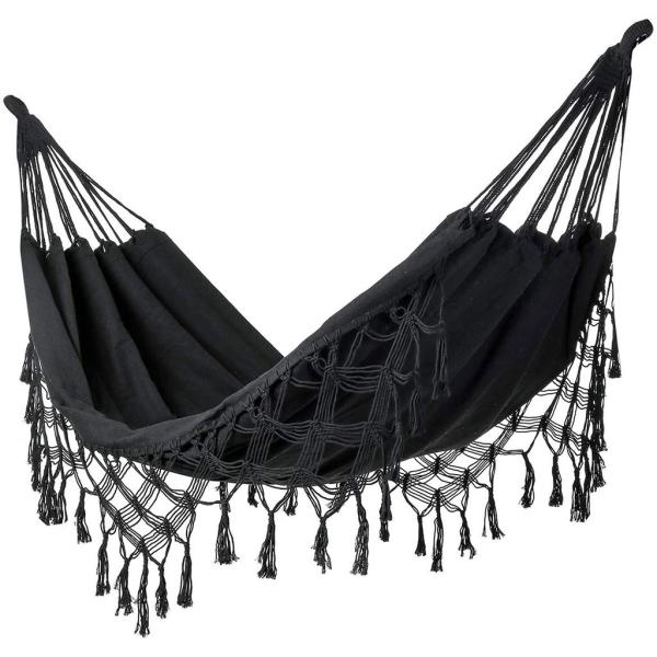Velká závěsná houpací síť pro dva Hamaka XXL BOHO Baby Mix černá (obrázek 3)