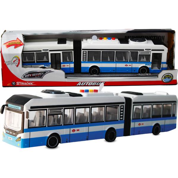 CITY SERVICE CAR – 1:16 Kloubový autobus – modrý na setrvačník se zvuky