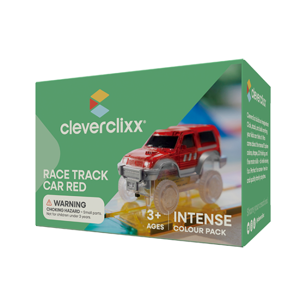 Cleverclixx Pista de carreras magnética – Cochecito rojo – 1 pieza
