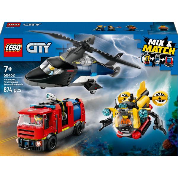 LEGO® City 60462 Remix: Helikoptéra, hasičské auto a ponorka