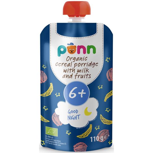 SALVEST Ponn BIO Mléčná kaše na dobrou noc s ovocem (110 g)