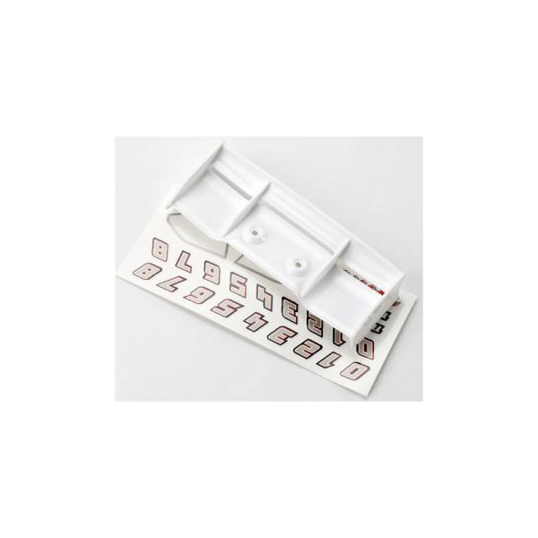 Traxxas krídlo biele, samolepky: E-Revo 1:16