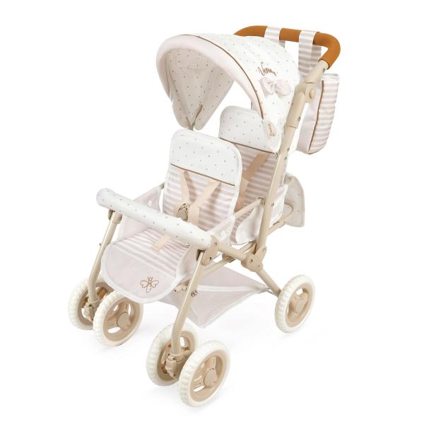 DeCuevas 90378 Skladací kočík pre dvojčatá bábiky s taškou Verona 2024 - 72 cm