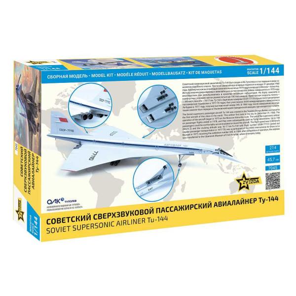 Model Kit letadlo 7045 – Tu-144 Nadzvukové civilní letadlo (1:144)