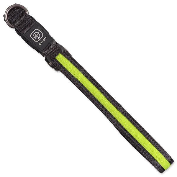 Obojek Dog Fantasy USB LED nylonový svítící M-L zelený 2,5x45-65cm (obrázek 3)