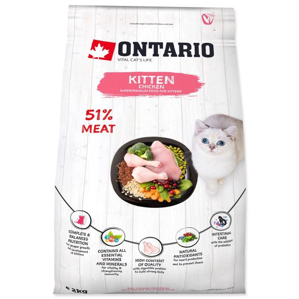 Krmivo Ontario Kitten Chicken 2kg (obrázek 3)