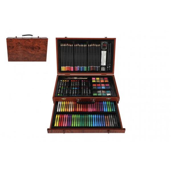 Sada na malovanie - Art box kreatívna sada 143ks v drevenom kufríku 38x25x8cm