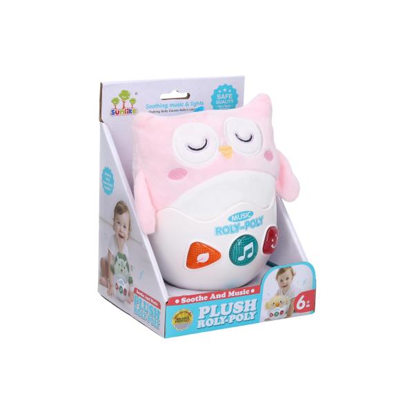 Roly-poly plyšová sova s efektami 17cm