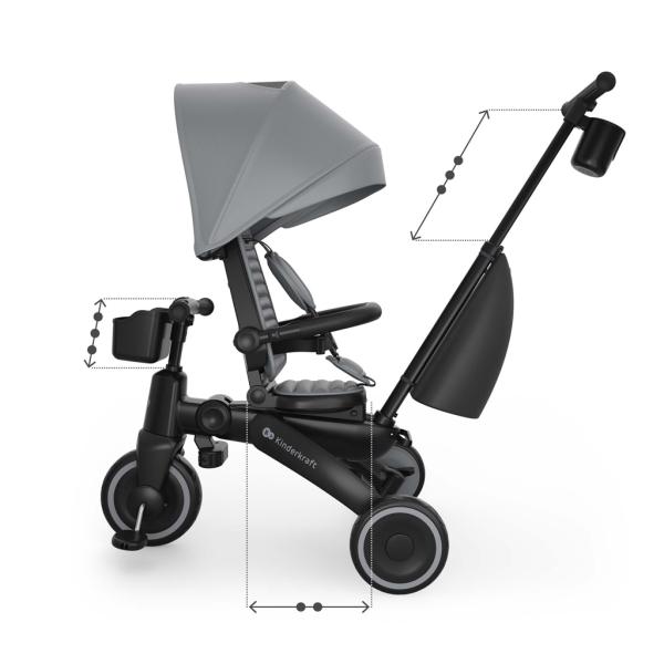 KINDERKRAFT Tříkolka Jazz 3 Grey, 9m+ (obrázek 9)