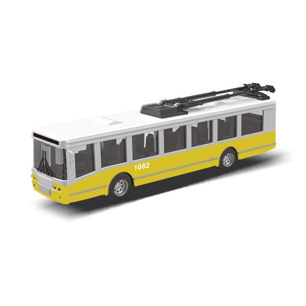 Trolejbus MHD žlutý 16 cm