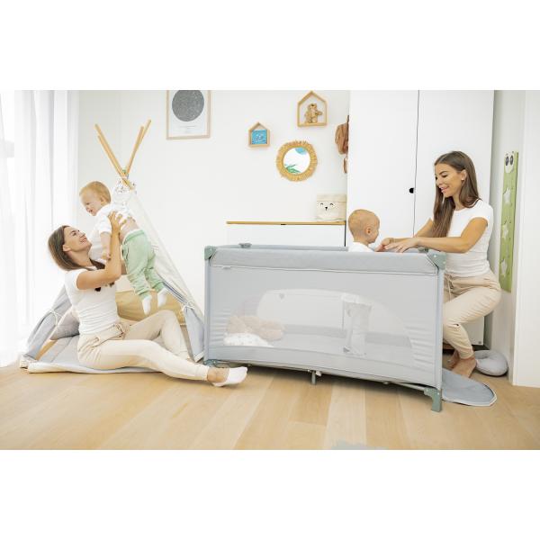 Postýlka skládací Lely, Antracit Grey