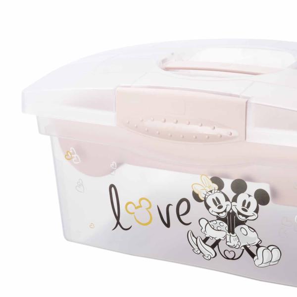 Cestovní box s přihrádkou na hračky, léky, kosmetiku "Minnie", Severská růžová (obrázek 5)