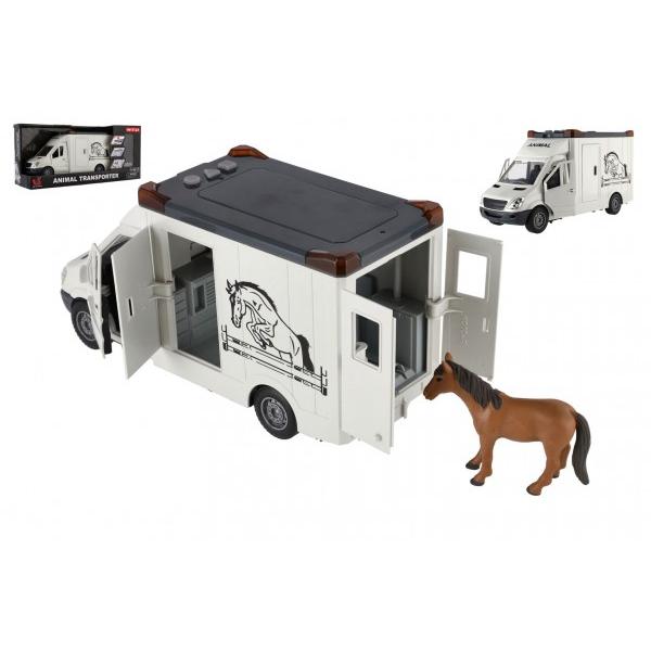 Prepravník zvierat plast  28 cm s koňom, na zotrvačník,so svetlom a zvukom