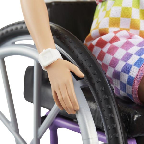 Mattel Barbie Modelka na invalidním vozíku v kostkovaném overalu (obrázek 4)