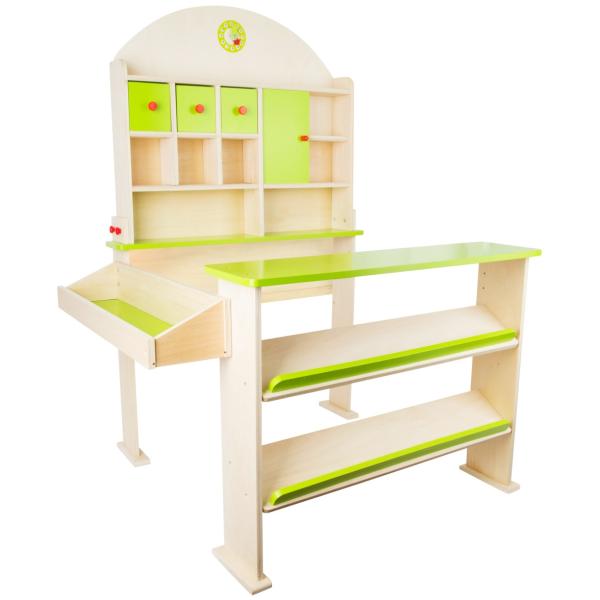 Small Foot Drevený predajný stánok zelený