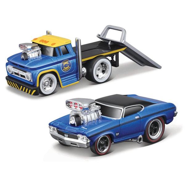 Maisto - Muscle Transports - 1966 Chevrolet C60 Flatbed 1969 Chevrolet Chevelle SS 396