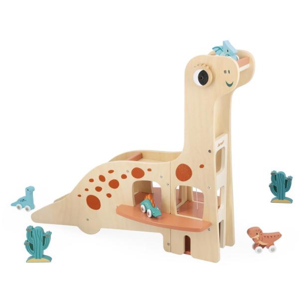 Janod Drevená garáž pre deti Dinosaurus Dino