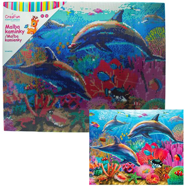 Diamantové maľovanie - Delfíni 40 x 50 cm