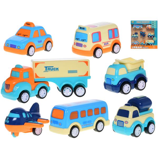 Vozidla 6,5-14cm zpětný chod/na setrvačník 7ks