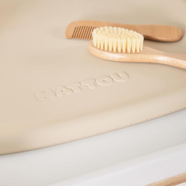 NATTOU Koš na pleny Dropy a přebalovací podložka Softy Beige 50×70 cm