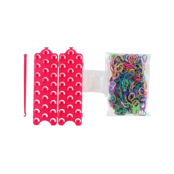 Vyrob si svůj náramek - gumičky 600ks + nářadí + pletací stroj na náramky, 27x13