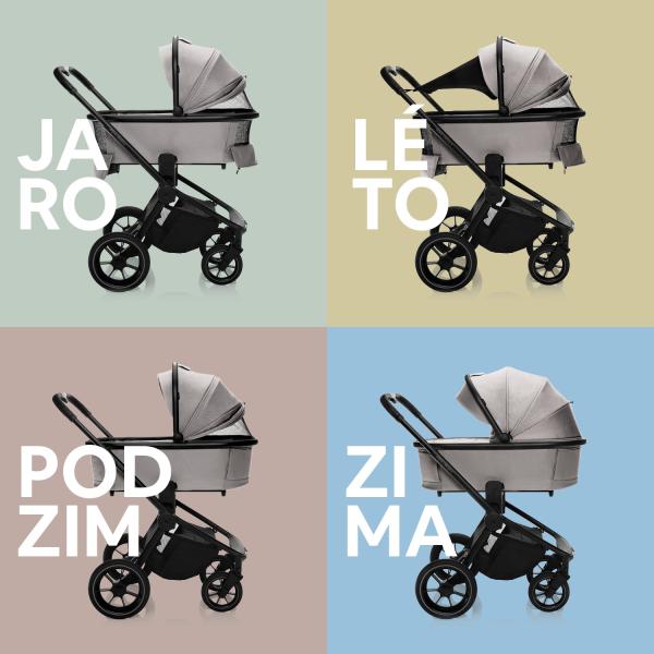 Set kočárek Move Cross 3 + hluboká korba Move XL 3 + autosedačka + báze, Boss Grey