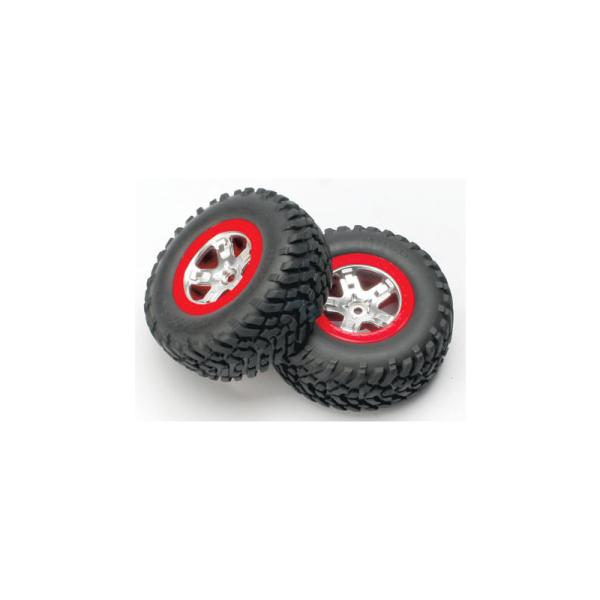 Traxxas koleso 2.2/3.0", disk SCT saténovo-červený, pneu SCT (2)