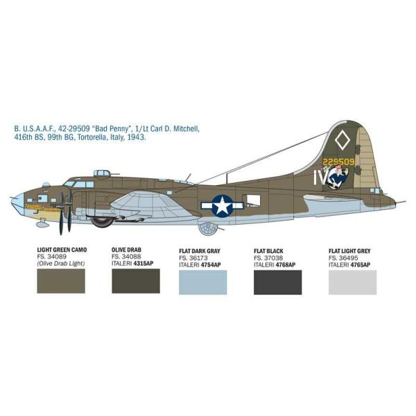 Model Kit letadlo 1487 - B-17F Flying Fortress (1:72) (obrázek 5)
