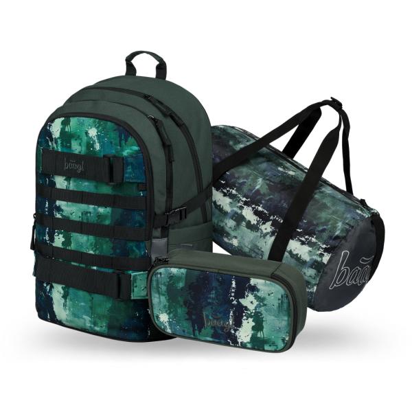 BAAGL SADA 3 Skate Forest: batoh, penál, sportovní taška