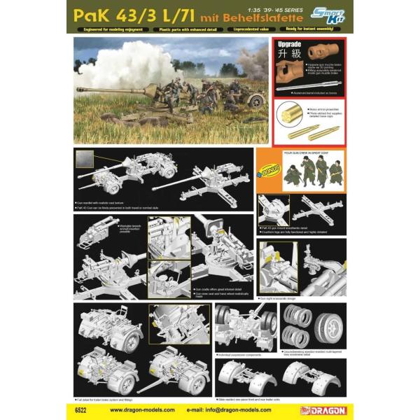Model Kit military 6522 – PaK 43/3 L/71 MIT BEHELFSLAFETTE (1:35)