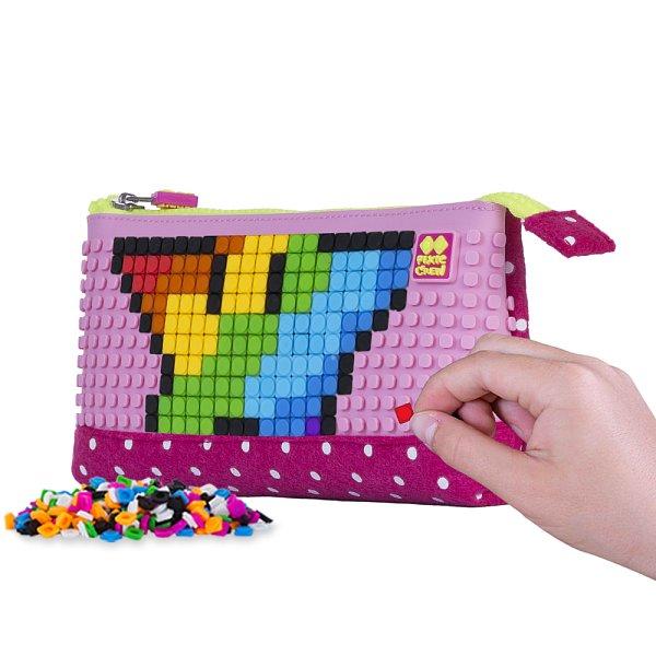 PIXIE CREW velké pouzdro FUCHSIOVÉ S BÍLÝMI TEČKAMI