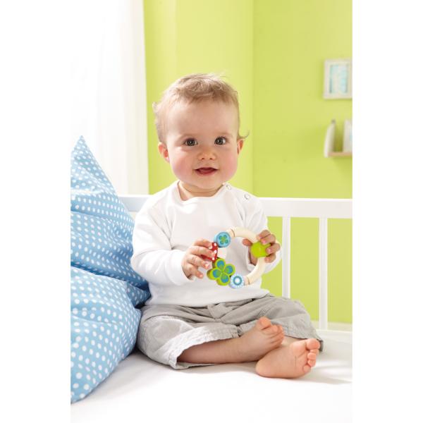 Haba Dřevěná chrastítko pro nejmenší Čtyřlístek