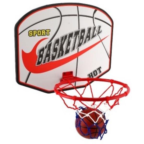 Basketbalový kôš drevo/kov/sieťka/lopta s pumpičkou
