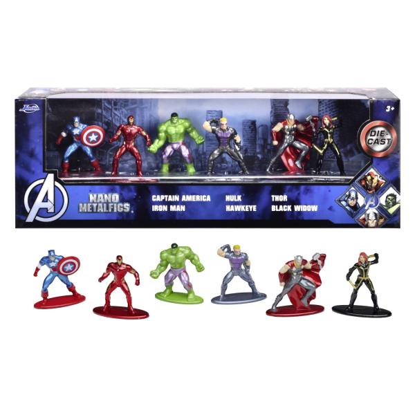 Jada Marvel Avengers Kovové sběratelské nanofigúrky figurky 1,65″ – 6 ks